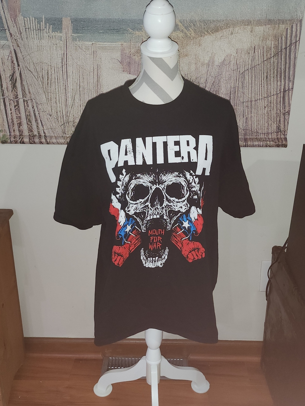 Pantera Black Graphic Tee - Skull 'Mouth for War'